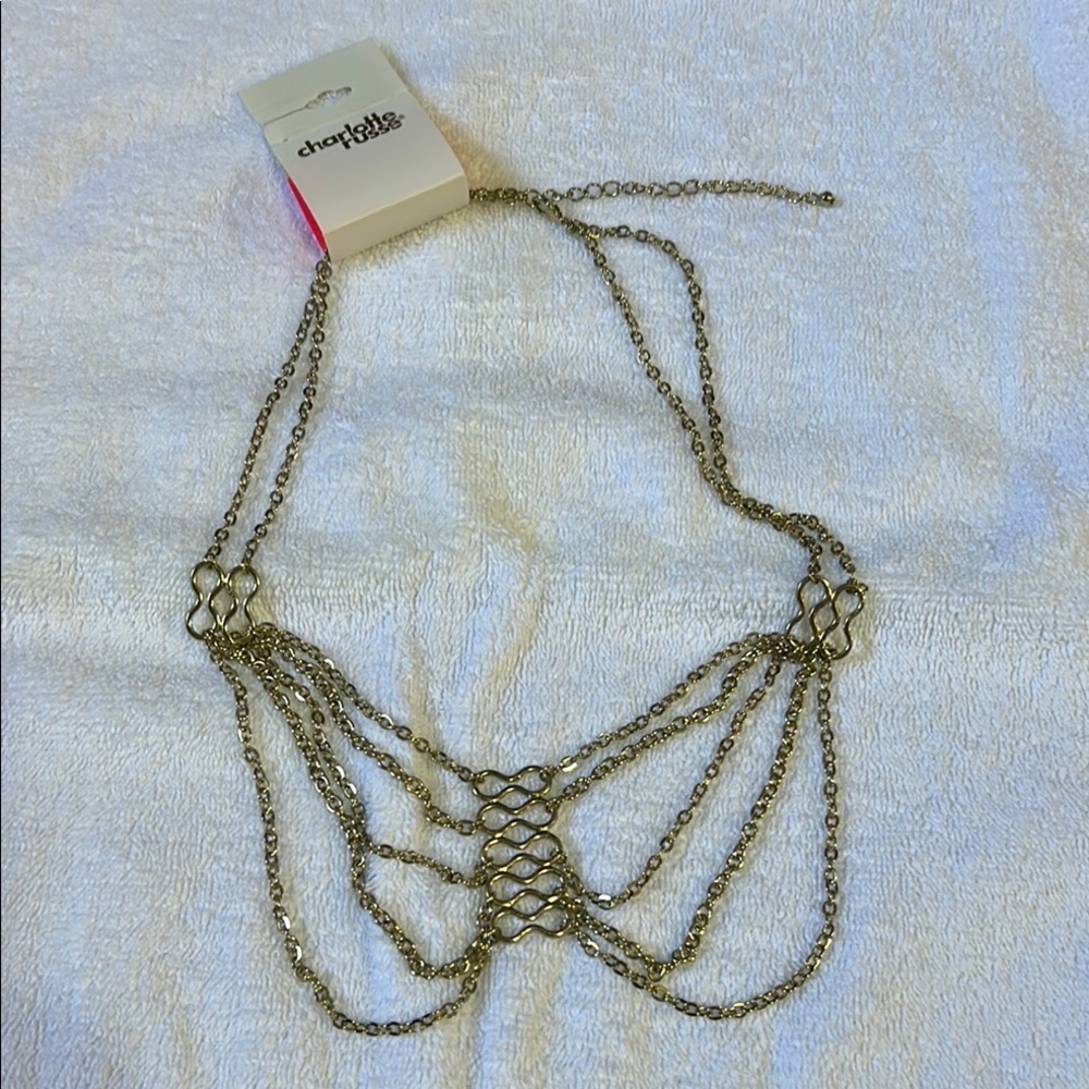 Charlotte Russe Charming Gold Chain Necklace Butterfly shape